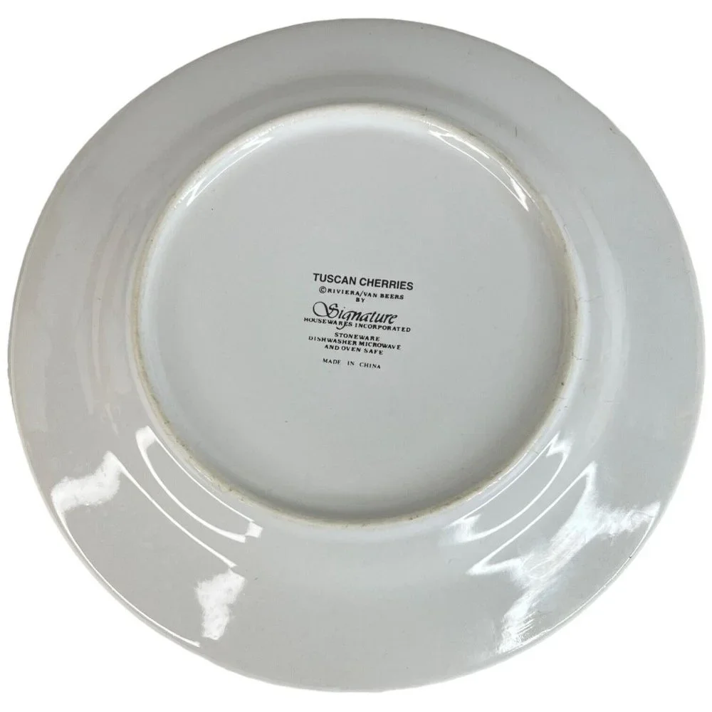 3 Riviera Van Beers Tuscan Cherries Salad Plate Stand Holder Signature Houseware